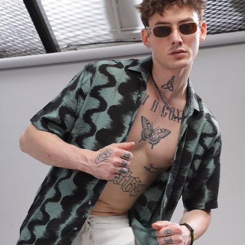 Oversize Printed Cuban shirt