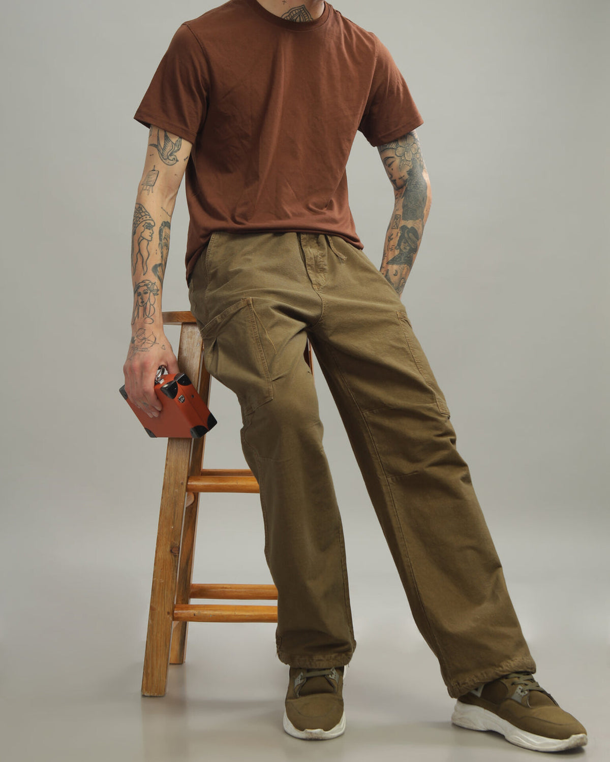 Baggy Cargo Pants - Brown
