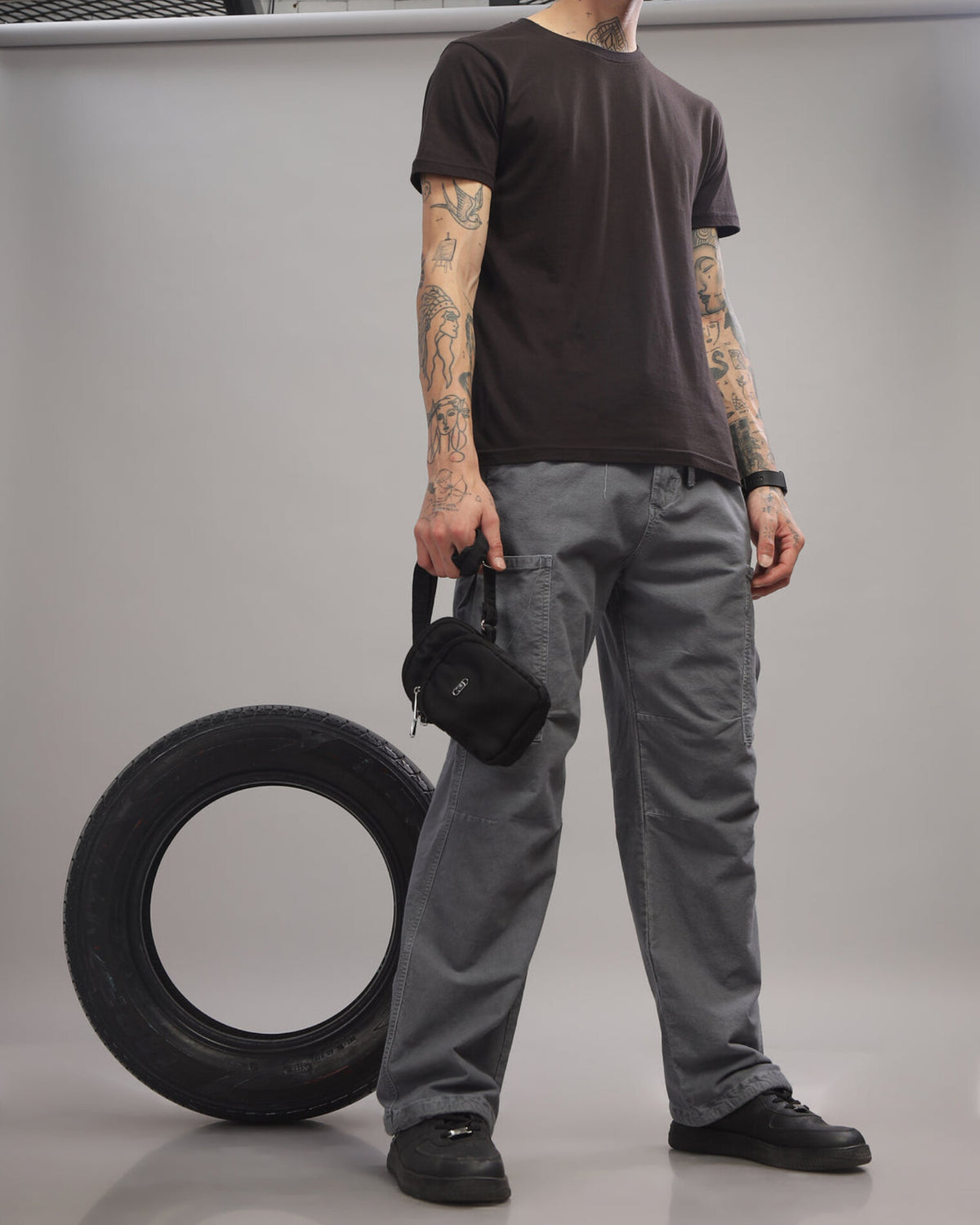 Baggy Cargo Pants - Grey
