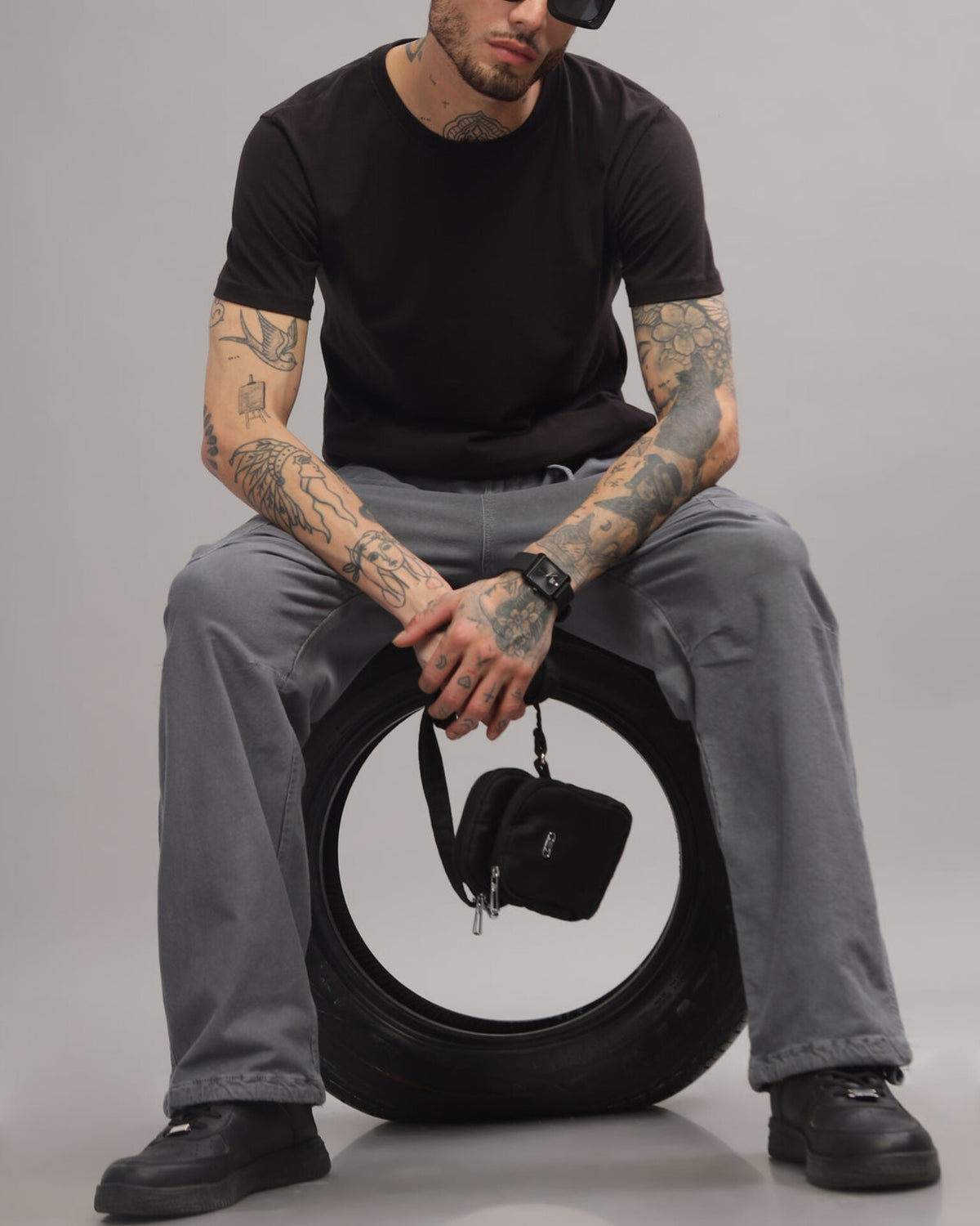 Baggy Cargo Pants - Grey