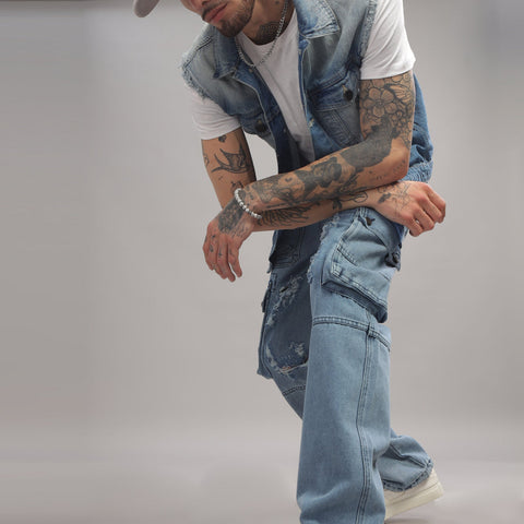 Denim Cargo - Light Blue