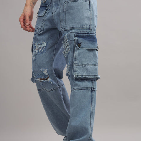 Denim Cargo - Light Blue